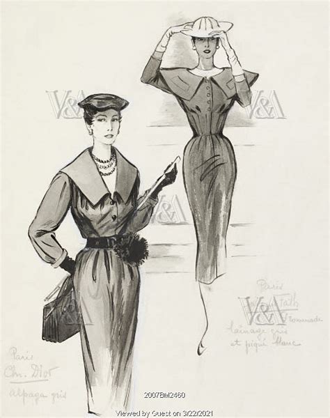 christian dior 1953|christian dior fashion sketches.